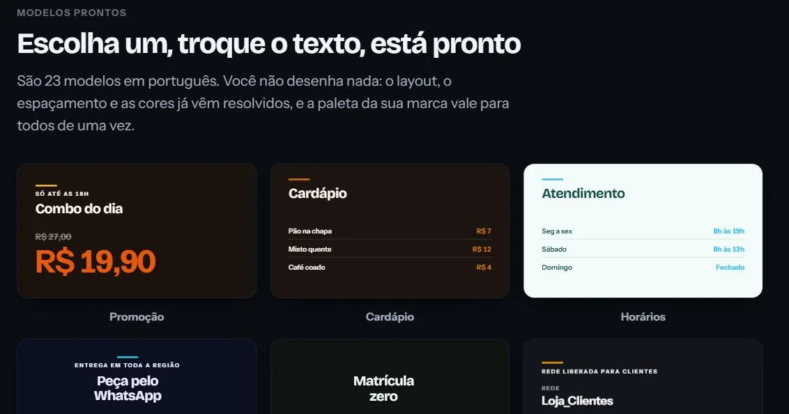 23 modelos prontos em português